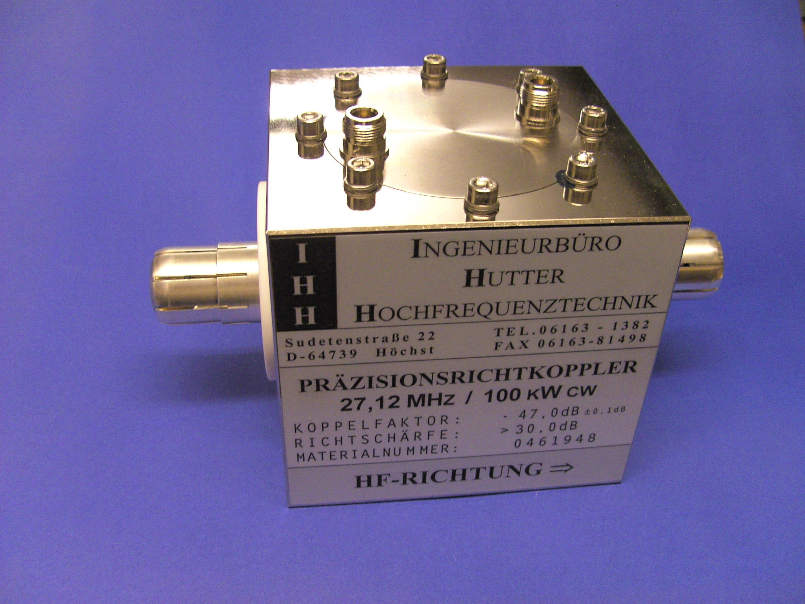 Wide Frequency Range Directional Coupler 1.5-2000 Mhz 19.5 db coupling N Conn. 